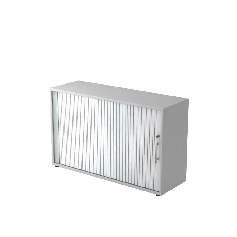 Hammerbacher Rollladenschrank Lichtgrau, Silber 1.200 x 400 x 748 mm