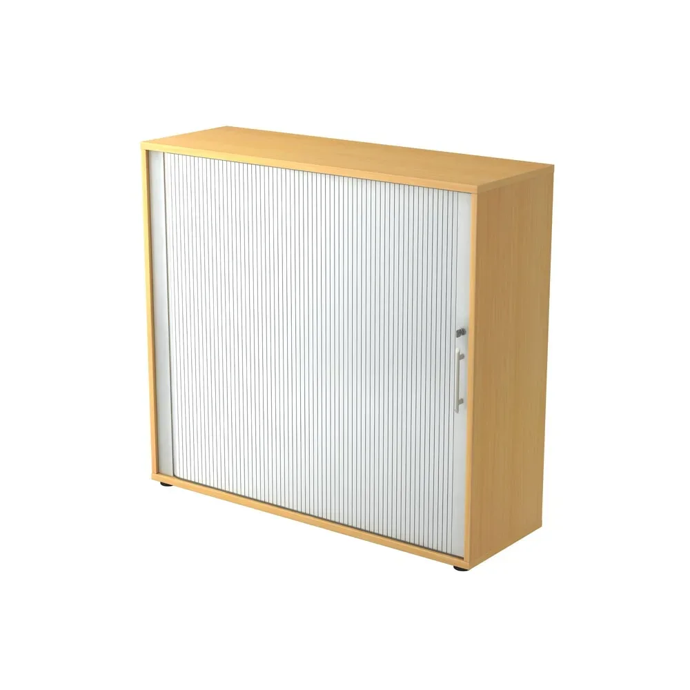 Hammerbacher Rollladenschrank Matrix Buche, Silber 1.200 x 400 x 1.100 mm