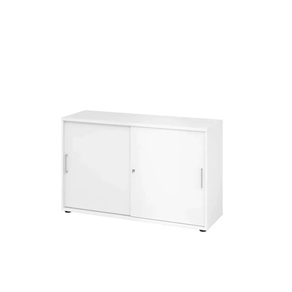 Hammerbacher Schrank V1752S/W/W/BS Weiß 120 x 40 x 74,8 cm