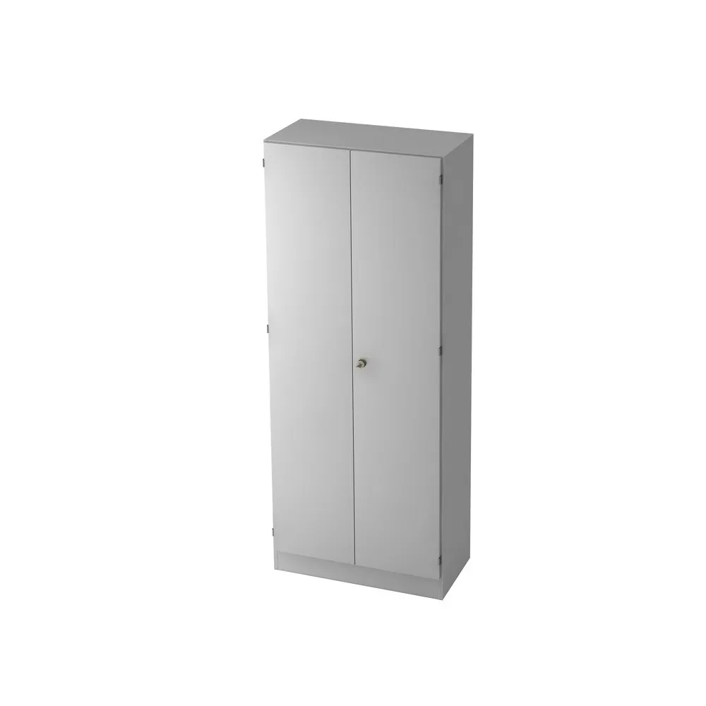 Hammerbacher Flügeltürenschrank Matrix 4 Einlegeböden Lichtgrau 800 x 420 x 2.004 mm