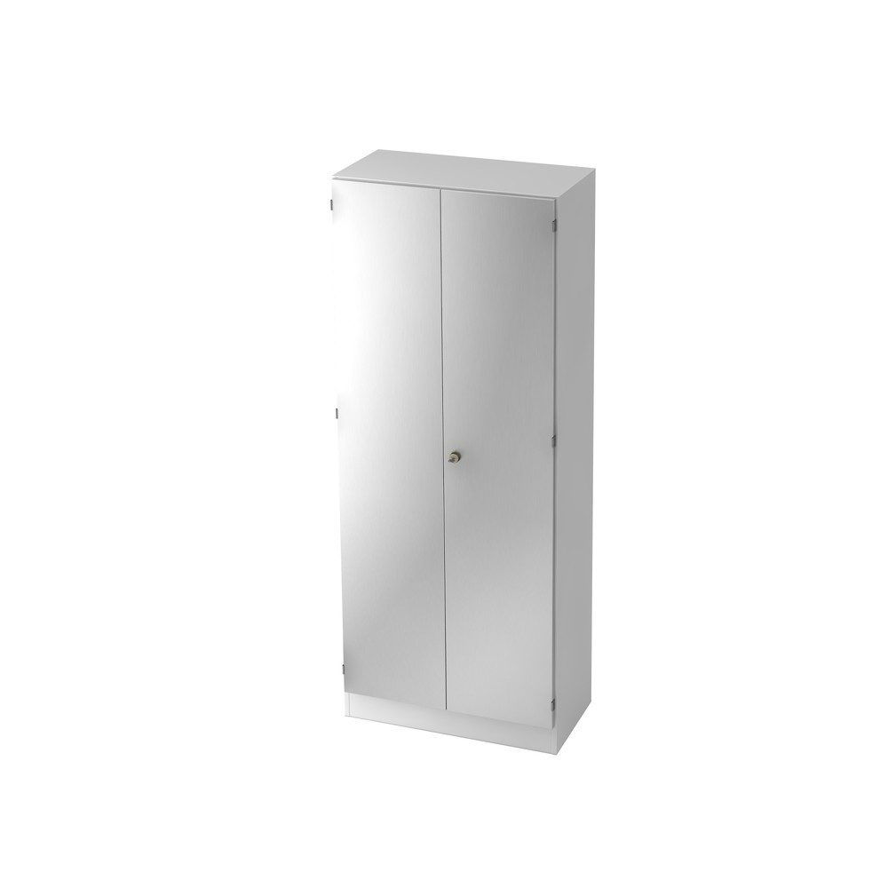 Garderobenschrank Office Silber Holz 80 cm 200.4 cm - Material: Holzwerkstoff - Garderobenschrank