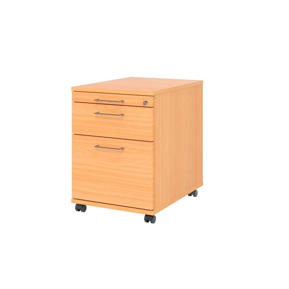 Rollcontainer Office Braun Holz/Metall 42.8 cm 59 cm 58 cm - Farbe: buche - Material: Holzwerkstoff - Rollcontainer
