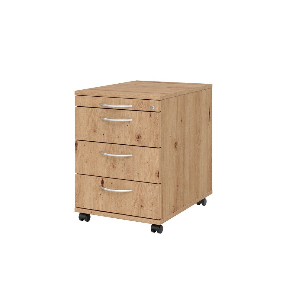 Hammerbacher Rollcontainer 58cm, 3Schübe, Schloss BM Grap./A