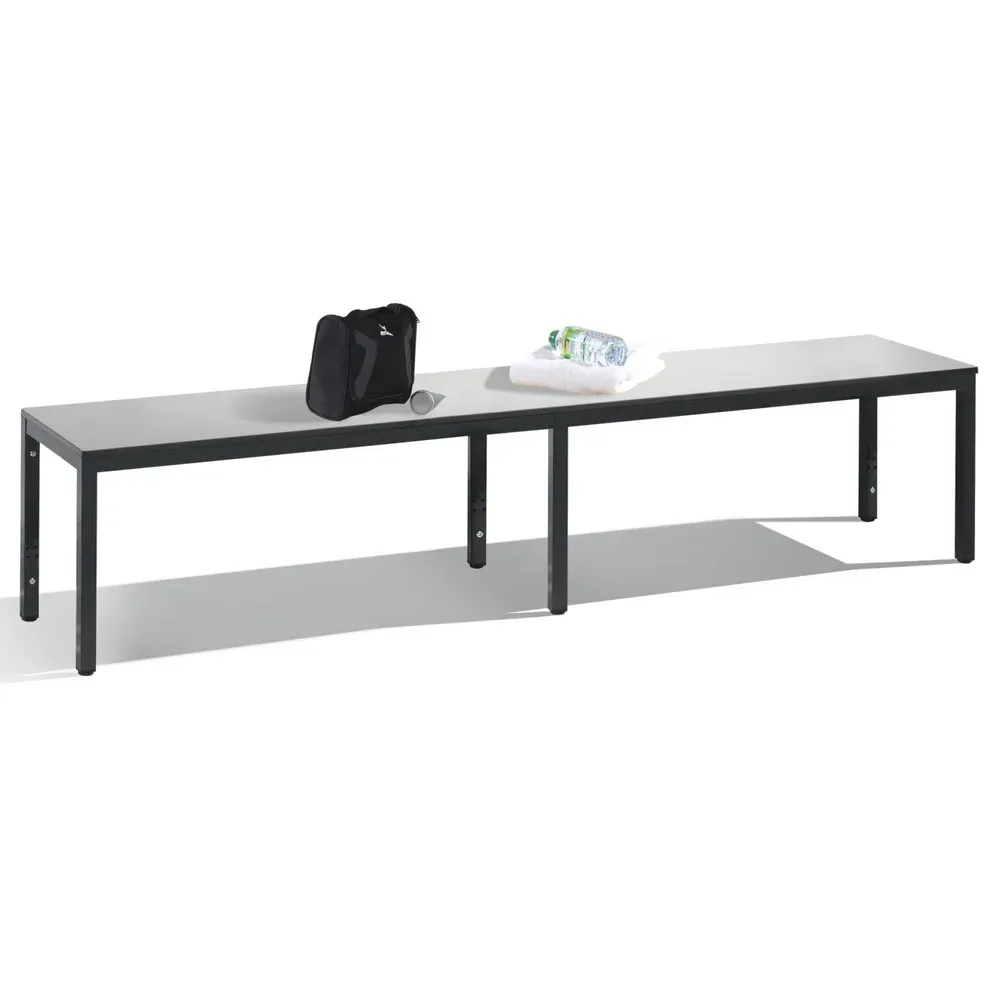 C+P Umkleidesitzbank Basic Plus, Länge 1.960 mm, schwarzgrau/weiss