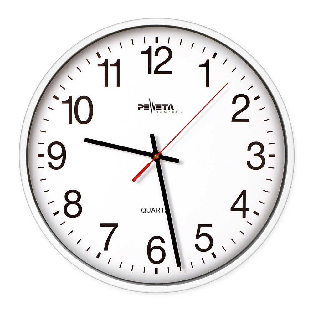 PEWETA Quarz-Wanduhr Typ 130, Ø 300 mm, weiss