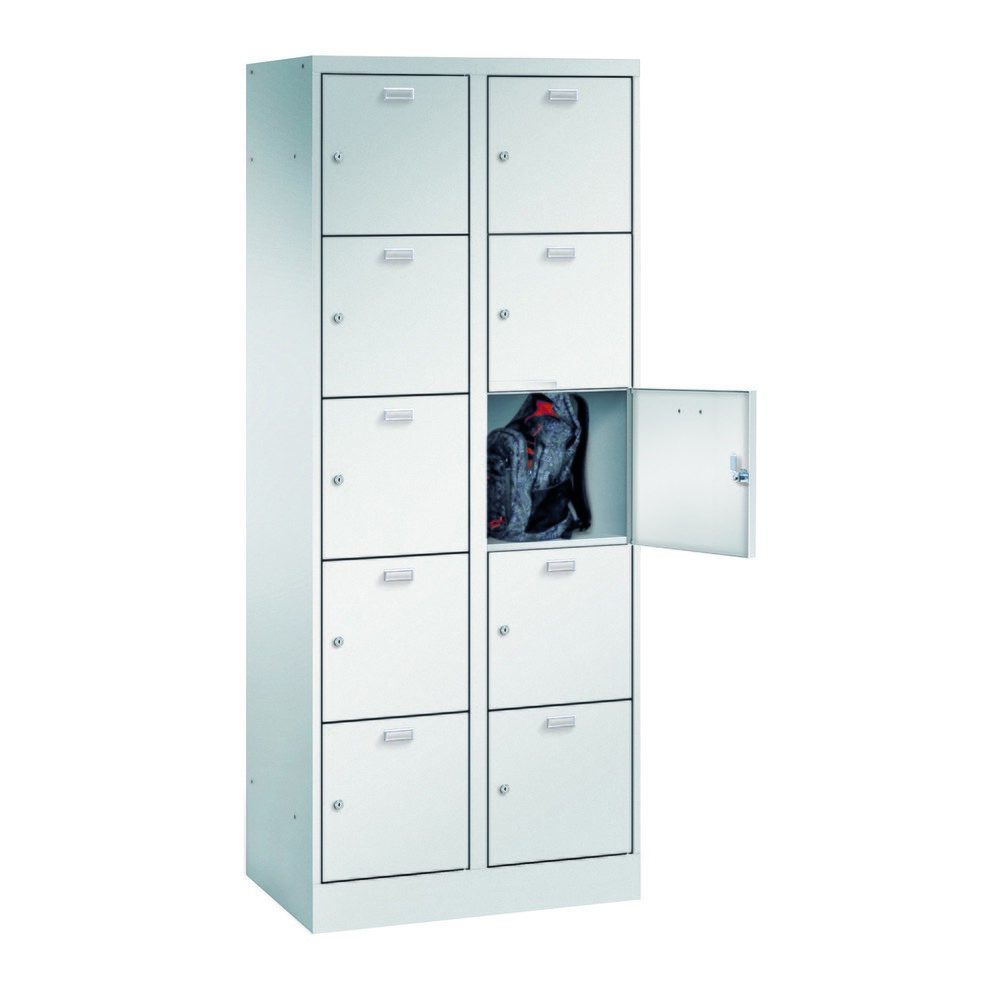 PAVOY Schliessfachschrank, 2 x 5 Fächer, Zylinderschloss, HxBxT 1.950 x 800 x 500 mm, Abteil Breite 400 mm