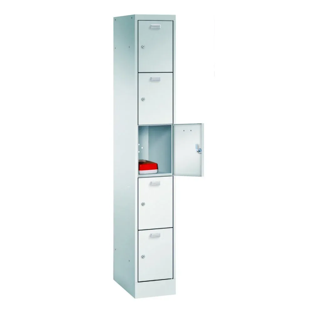 PAVOY Schliessfachschrank, 5 Fächer, Zylinderschloss, HxBxT 1.950 x 300 x 500 mm, Abteil Breite 300 mm