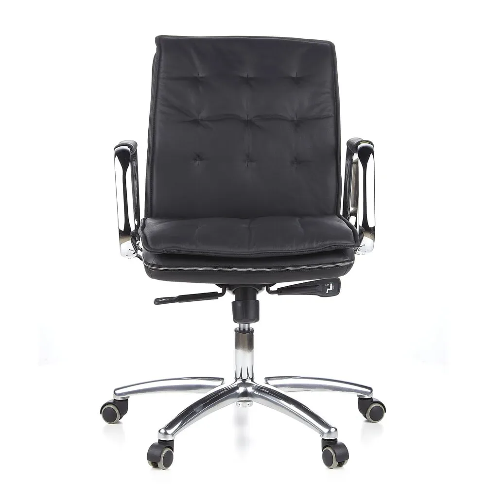 hjh OFFICE Bürostuhl / Chefsessel VILLA 10 Leder, schwarz