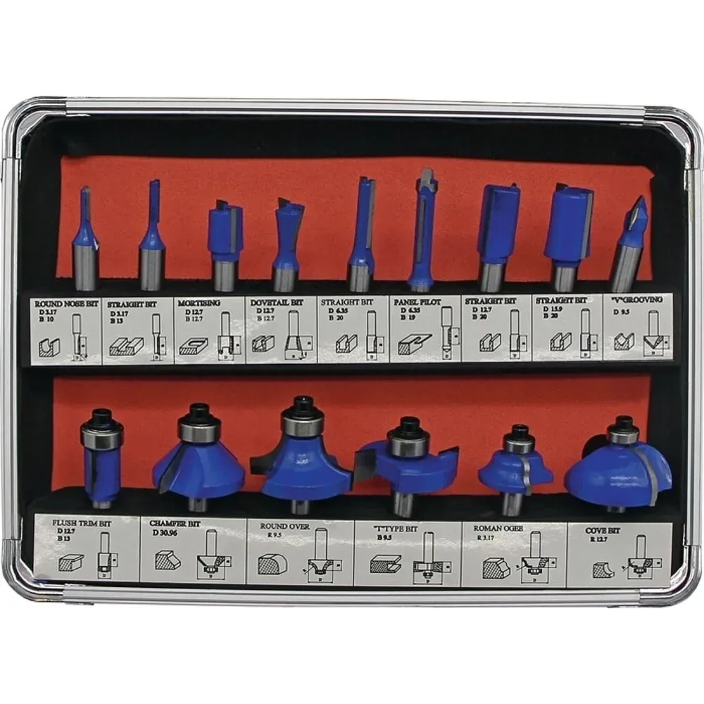 FISCH-TOOLS HM-Oberfräserkassette 973CT15A 15-tlg.Schaft-D.8mm HM