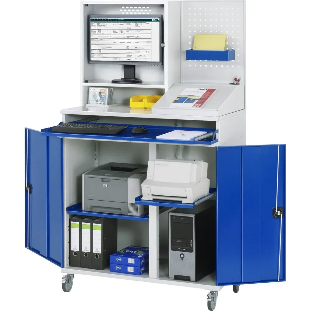 Computer-Schrank Typ 1100T-M67, B 1100 x T 520 x H 1770 mm, fahrbar