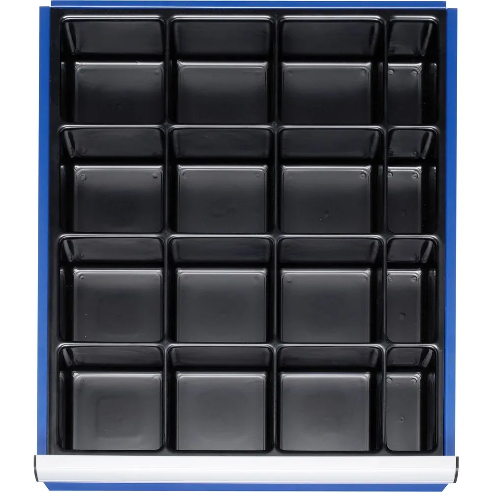 Schubladeneinteilungs-Set, 1 Kleinteileeinsatz mit 16 Fächern, für Schubladenhöhe 60 + 90 mm RAU