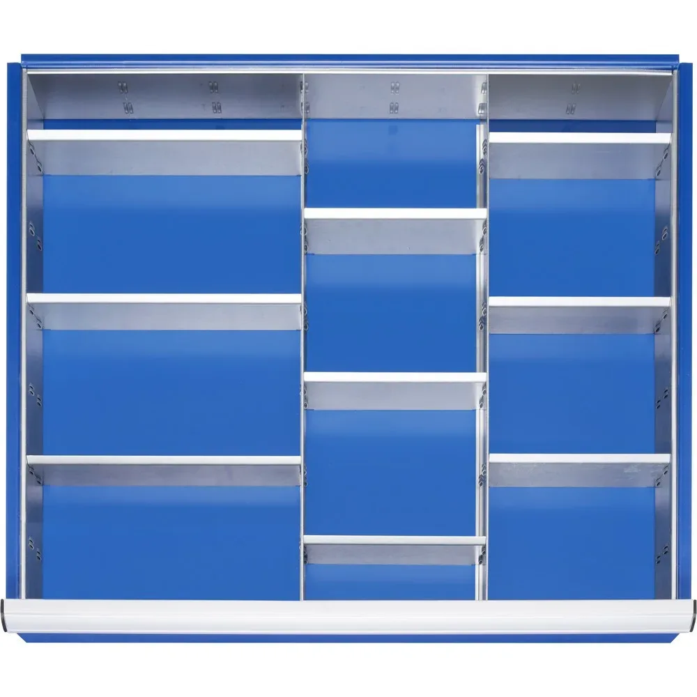 RAU Einteilungsset für Schublade, HxBxT 90 x 680 x 560 mm, mit 4-tlg. Rasterleisten-Set und 2 Trennwände, Grösse XL für Fronthöhe 120-150 mm