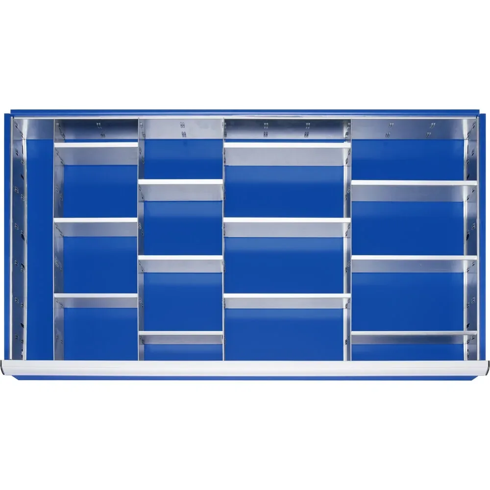 RAU Einteilungsset für Schublade, HxBxT 90 x 1.055 x 560 mm, mit 4-tlg. Rasterleisten-Set und 4 Trennwände, Grösse XXL für Fronthöhe 120-150 mm