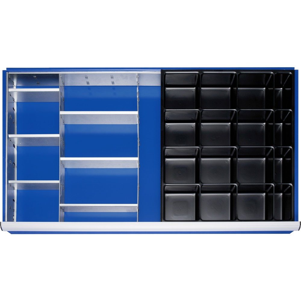 RAU Einteilungsset für Schublade, HxBxT 45 x 1.055 x 560 mm, mit 4-tlg. Rasterleisten-Set und 3 Trennwände, Grösse XXL für Fronthöhe 60-90 mm
