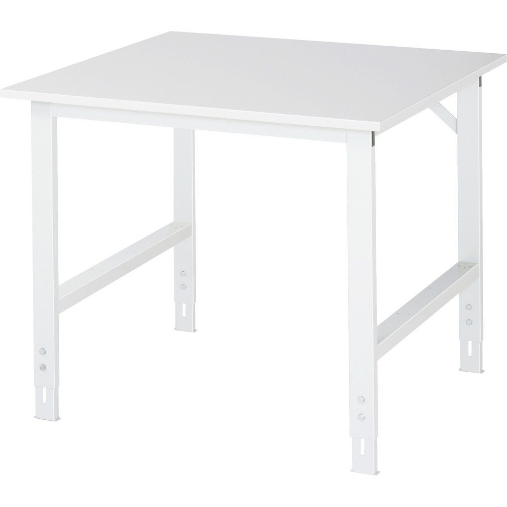 RAU höhenverstellbarer Werktisch Serie TOM, HxBxT 760-1.080 x 1.000 x 1.000 mm, Arbeitsplatte Melamin-Belag