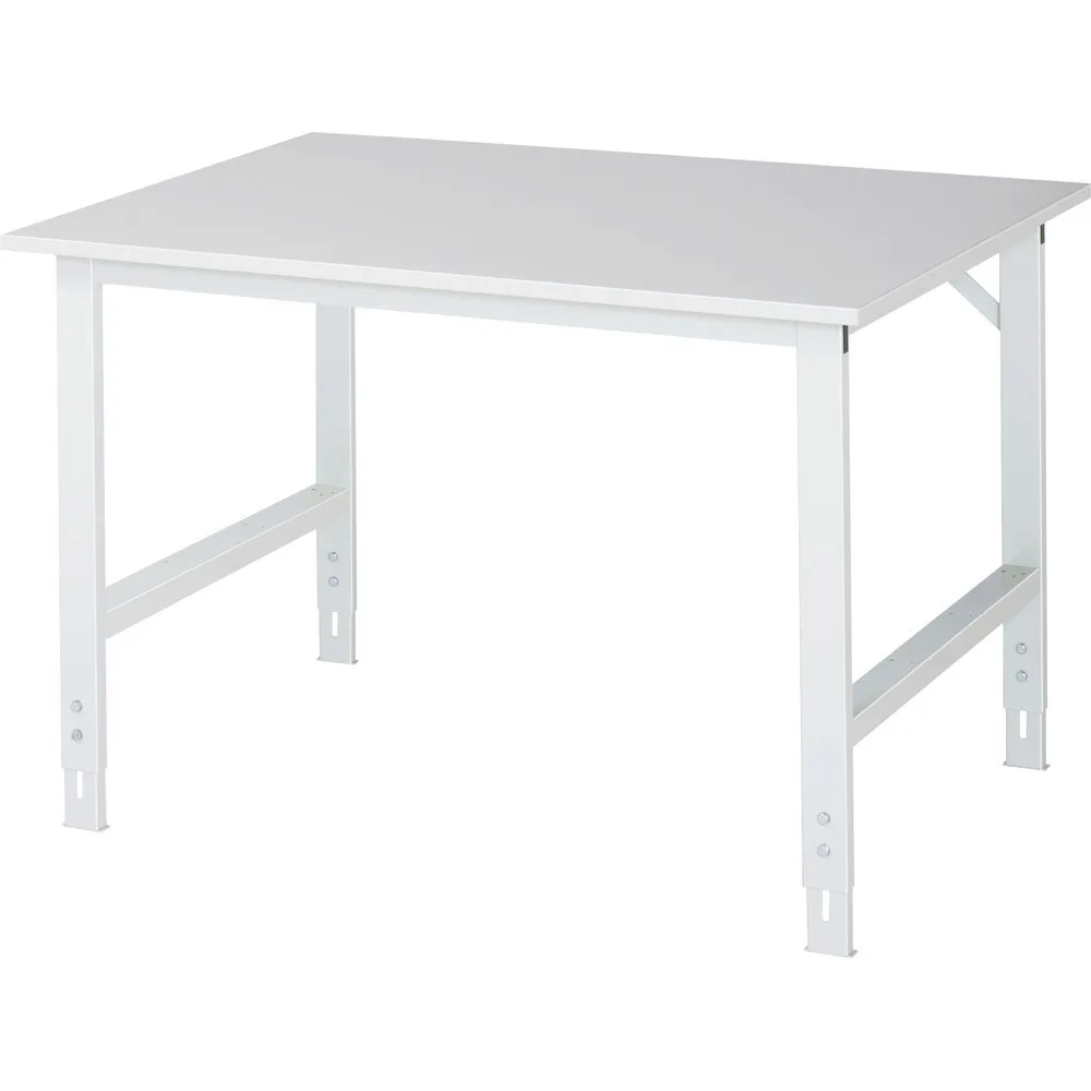 RAU höhenverstellbarer Werktisch Serie TOM, HxBxT 760-1.080 x 1.250 x 1.000 mm, Arbeitsplatte EGB-Melaminbelag