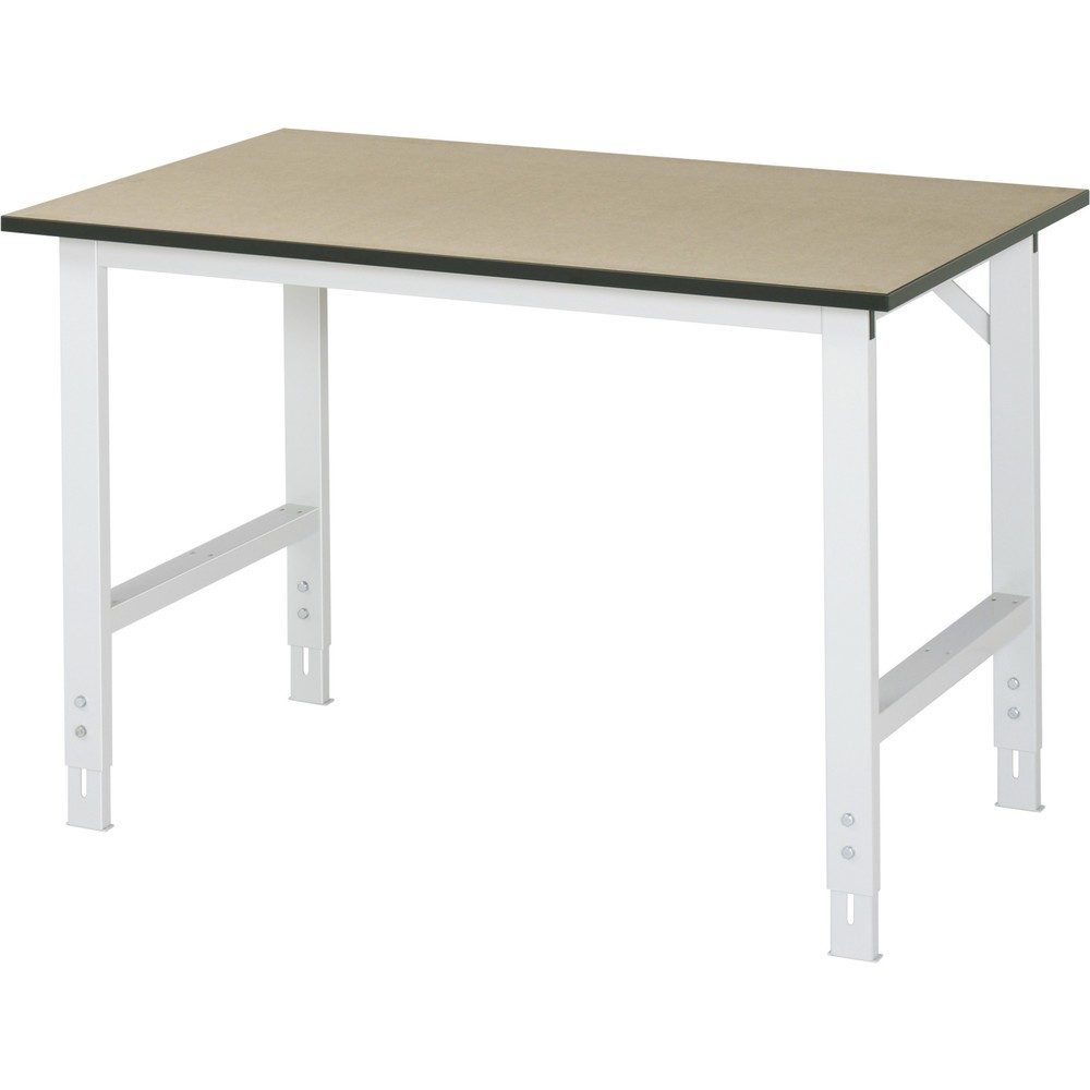 RAU höhenverstellbarer Werktisch Serie TOM, HxBxT 760-1.080 x 1.250 x 800 mm, MDF Arbeitsplatte