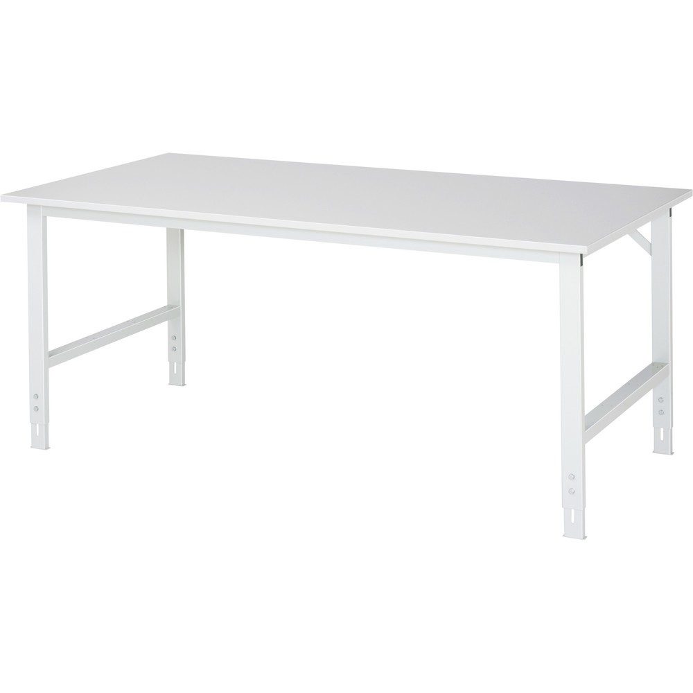 RAU höhenverstellbarer Werktisch Serie TOM, HxBxT 760-1.080 x 2.000 x 1.000 mm, Arbeitsplatte EGB-Melaminbelag