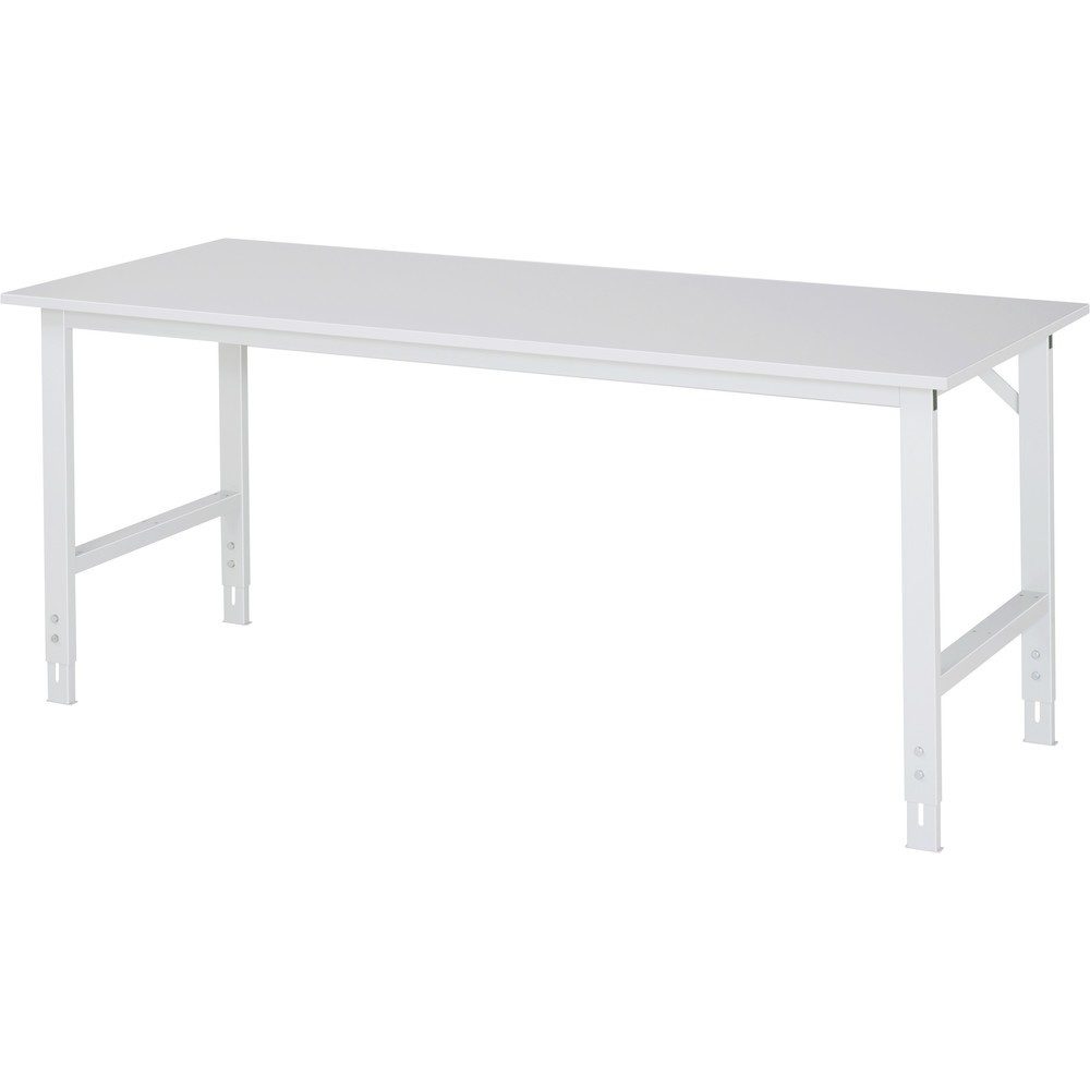 RAU höhenverstellbarer Werktisch Serie TOM, HxBxT 760-1.080 x 2.000 x 800 mm, Arbeitsplatte Melamin-Belag