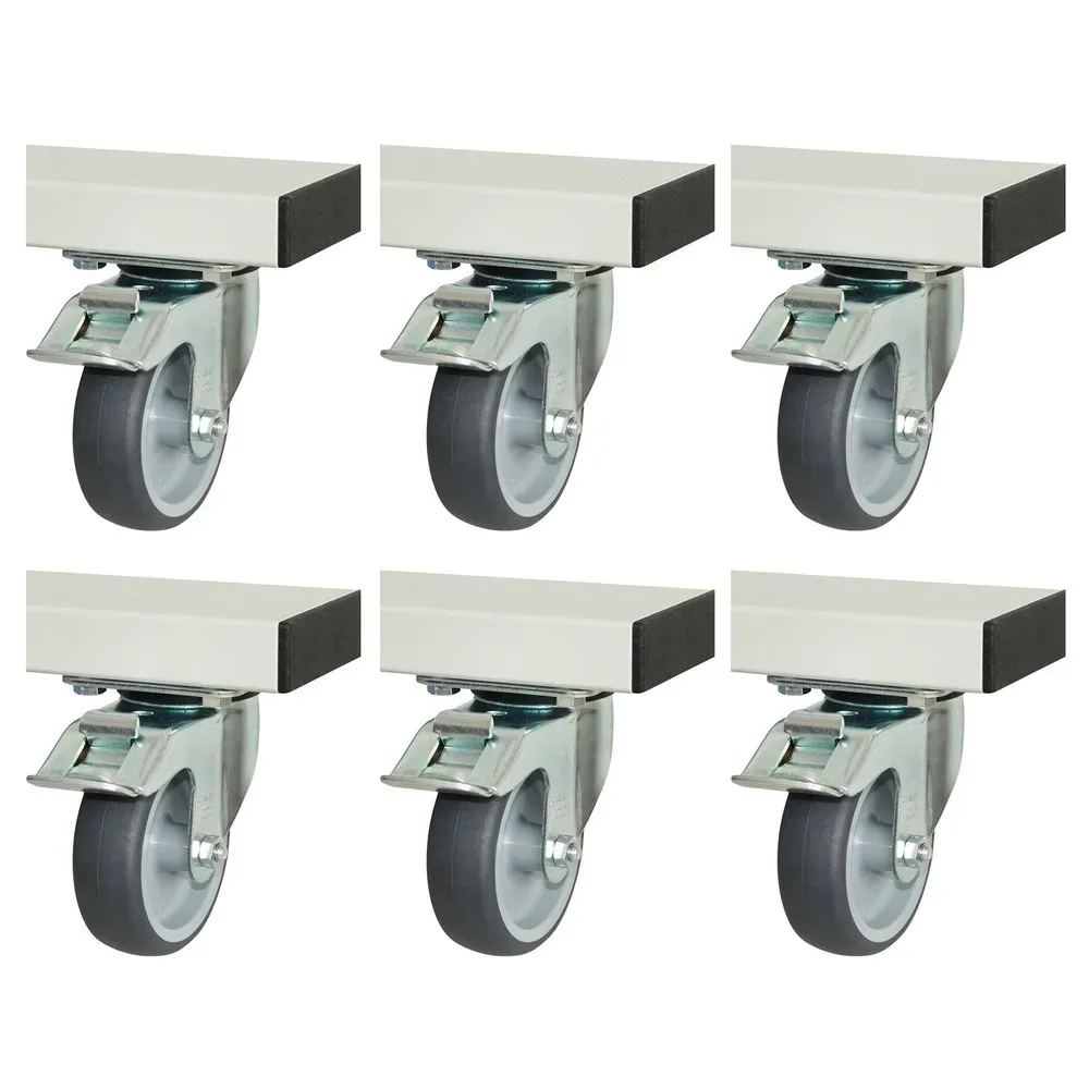 Rollensatz für adlatus 300, 6 Lenkrollen mit Feststeller, BxL 100 x 30 mm RAU