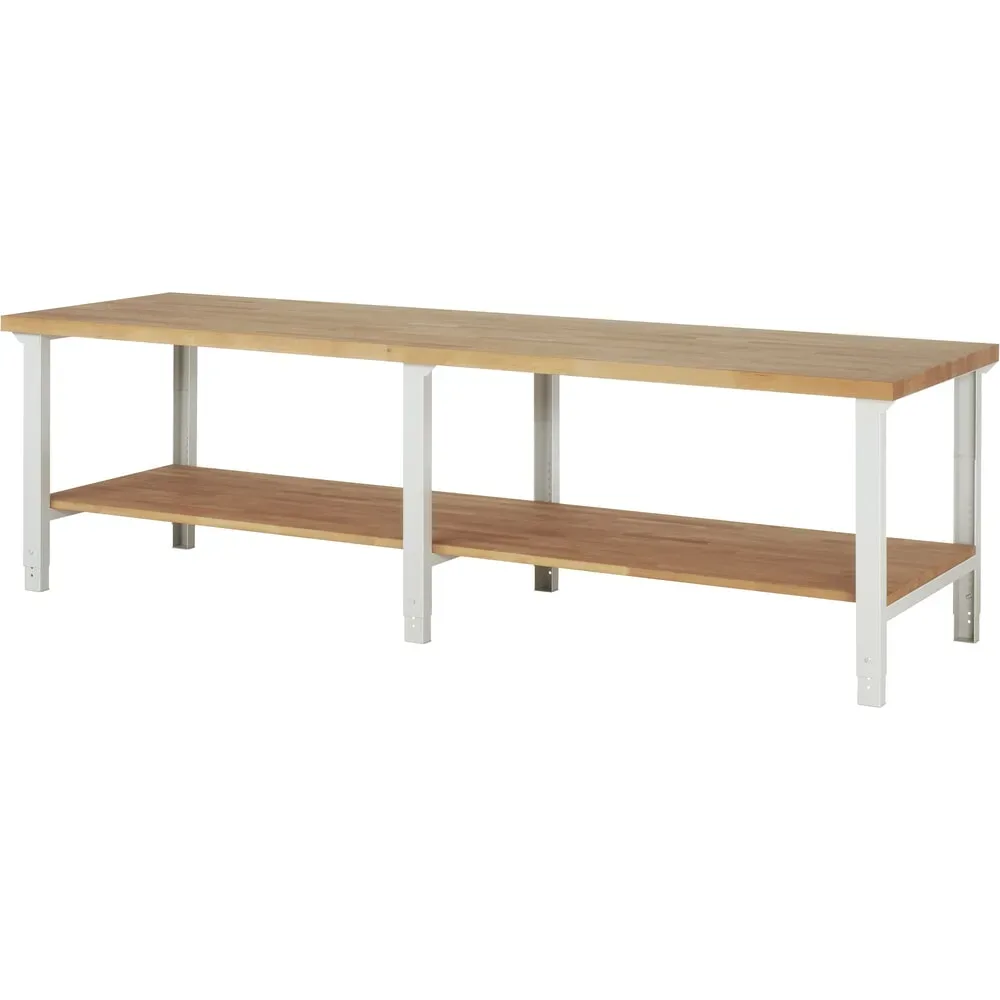 RAU Werkbank Serie 7000, HxBxT 790-1.140 x 3.000 x 900 mm, Ablageboden unten
