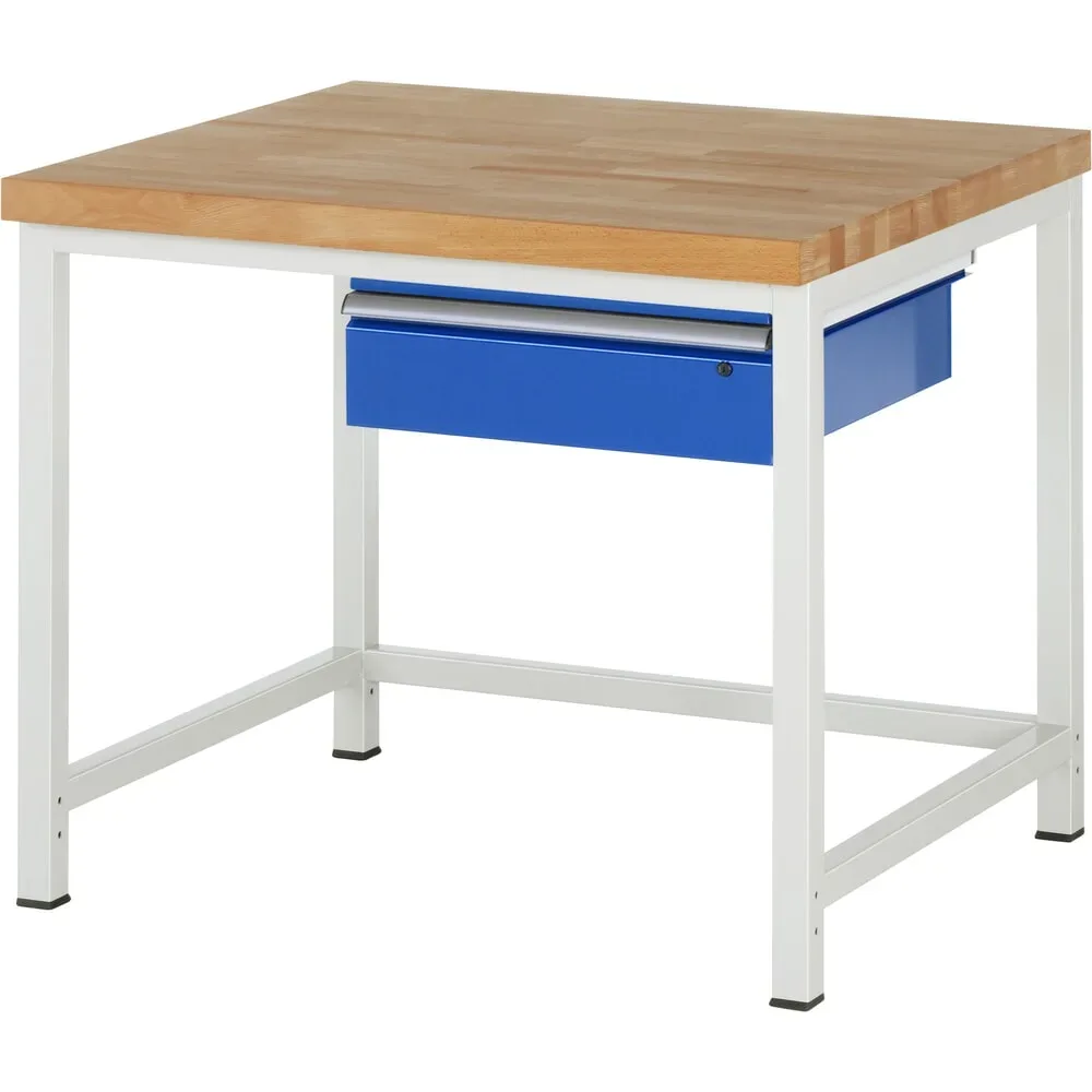 Werkbank Serie 8001, stationär, mit Schublade, B 1000 x T 900 X H 840 mm