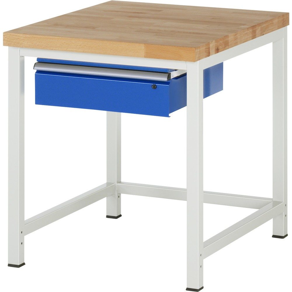 Werkbank Serie 8001, stationär, mit Schublade, B 750 x T 900 X H 840 mm