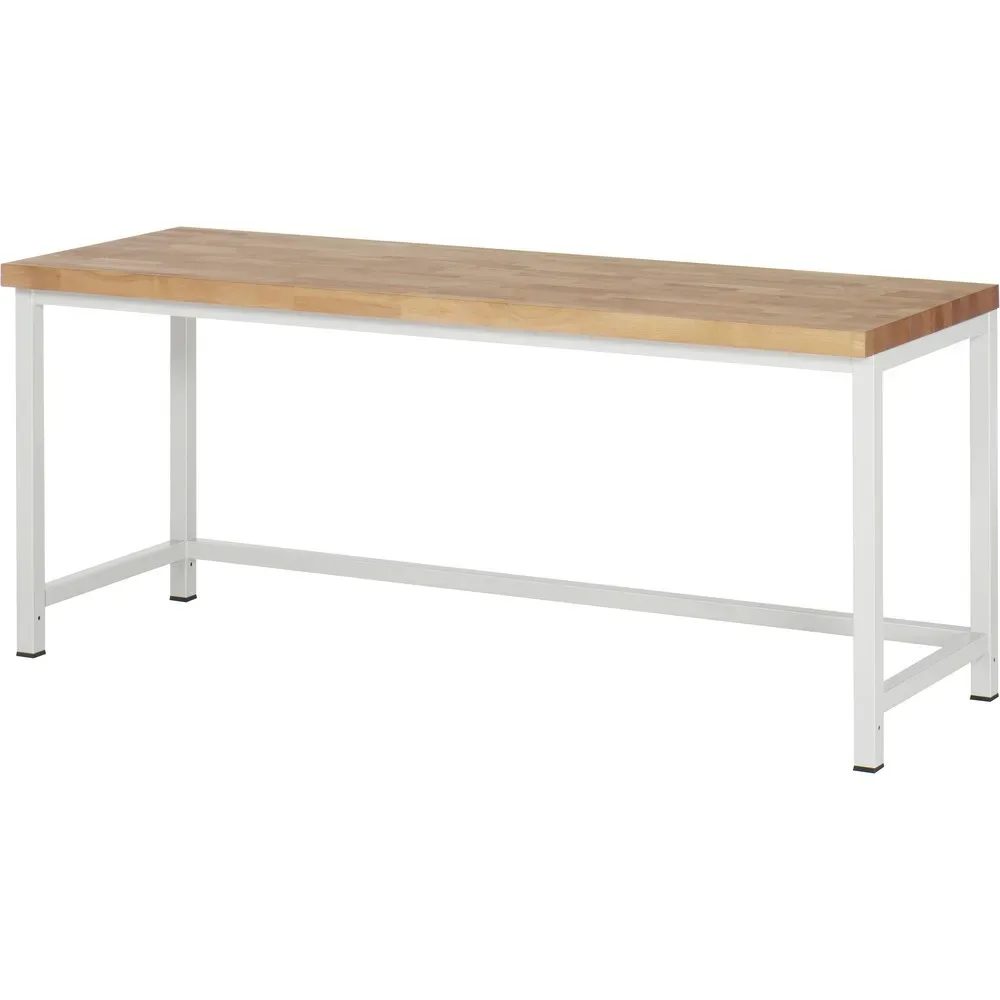 RAU Werkbank Serie 8000, Arbeitsplatte Buche massiv, Stärke 40 mm, HxBxT 840 x 2.000 x 700 mm