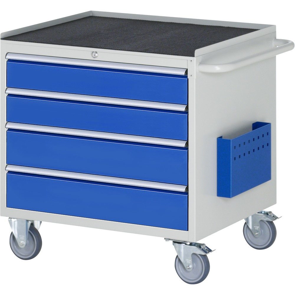 RAU Werkstattwagen Serie 7000, HxBxT 795 x 770 x 650 mm, 4 x 90%-Auszug-Schubladen 2 x 120, 2 x 150 mm, Arbeitsplatte Metall