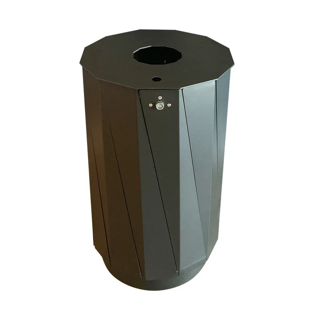 RENNER Abfallbehälter mit Ascher Typ 7007-35, 60 Liter, schwarzgrau