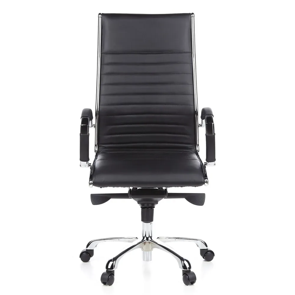 hjh OFFICE Bürostuhl / Chefsessel PARMA 20 Leder, schwarz
