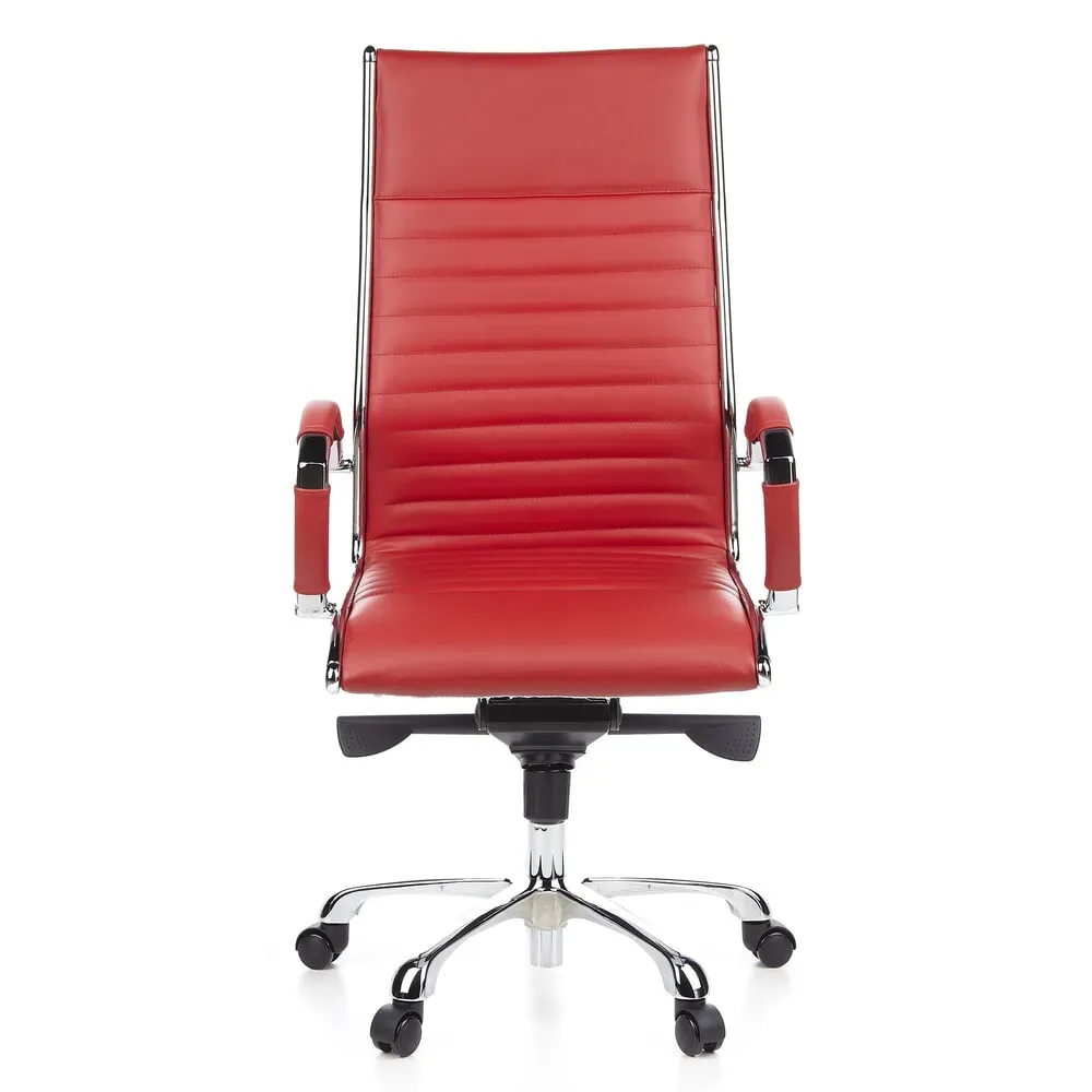 hjh OFFICE Bürostuhl / Chefsessel PARMA 20 Leder, rot