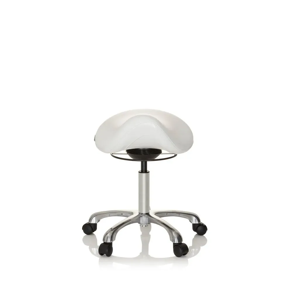 hjh OFFICE Ergonomischer Hocker / Sattelstuhl ORTHO SIT PU Kunstleder, weiss