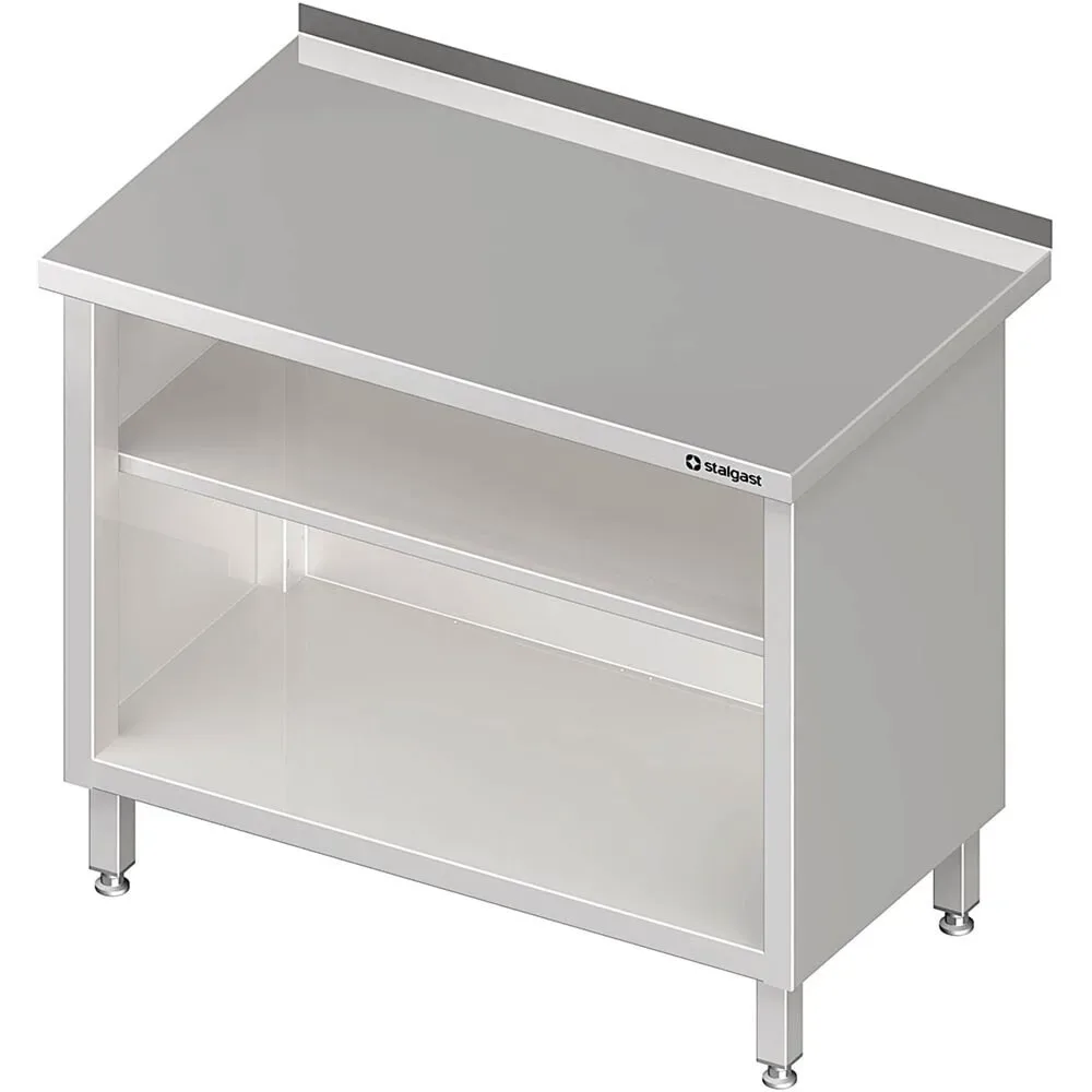 Stalgast Arbeitsschrank offen, mit Grund- und Zwischenboden, 900x600x850 mm, mit Aufkantung, verschweisst