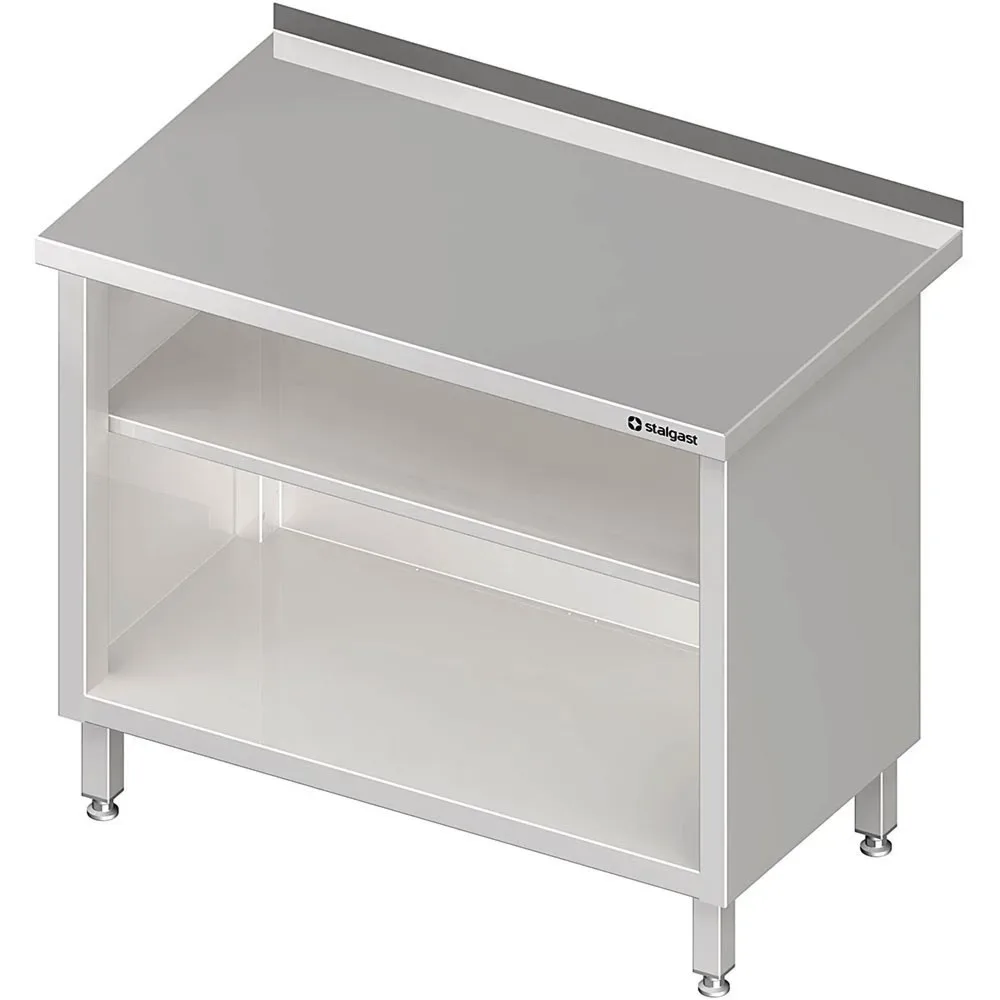 Stalgast Arbeitsschrank offen, mit Grund- und Zwischenboden, 1300x700x850 mm, mit Aufkantung, verschweisst
