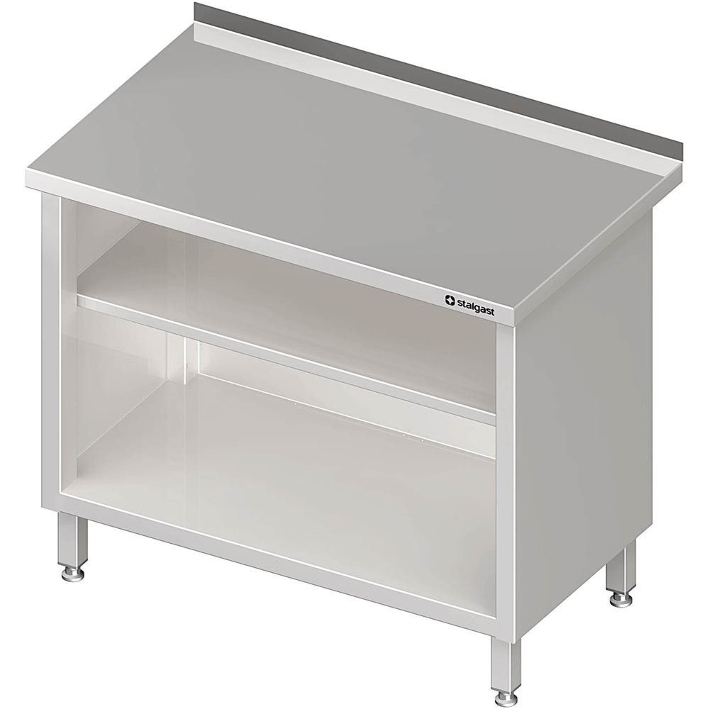 Stalgast Arbeitsschrank offen, mit Grund- und Zwischenboden, 1500x700x850 mm, mit Aufkantung, verschweisst
