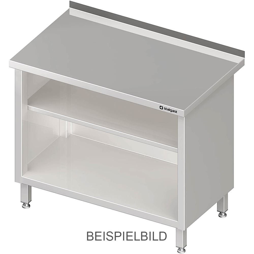 Stalgast Arbeitsschrank offen, mit Grund- und Zwischenboden, 1200x600x850 mm, ohne Aufkantung, verschweisst