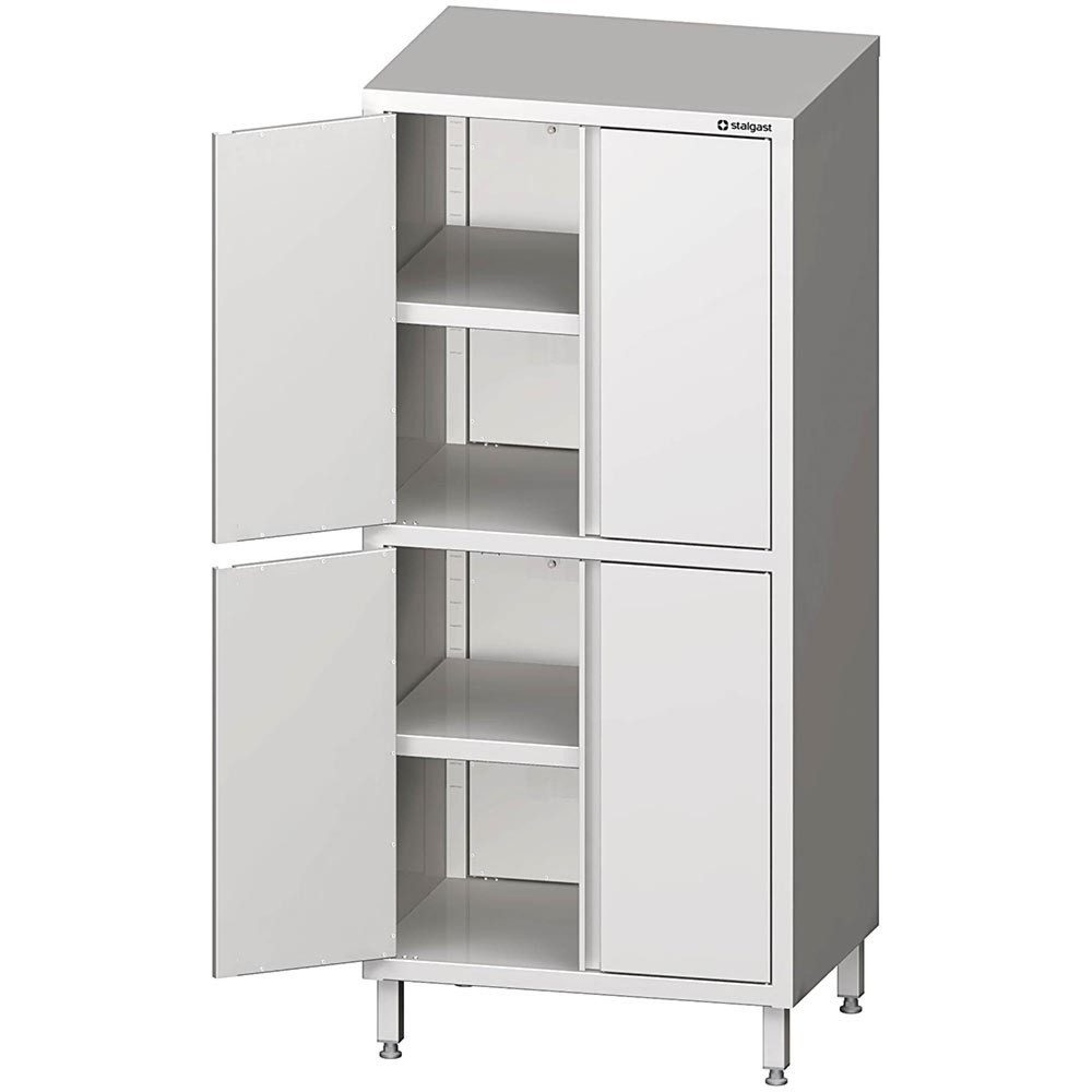 Stalgast Hochschrank mit Flügeltüren, 800x500x1800 mm, mit zwei Schrankräumen, verschweisst