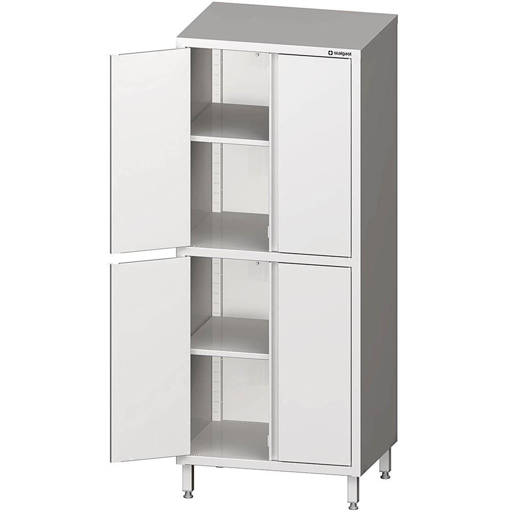 Stalgast Hochschrank mit Flügeltüren, 800x500x2000 mm, mit zwei Schrankräumen, verschweisst