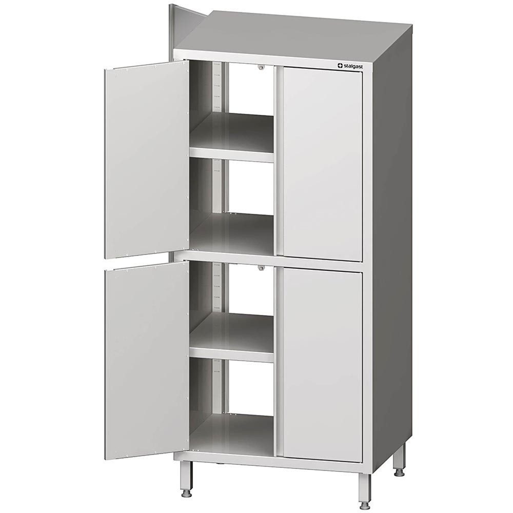 Stalgast Durchreiche-Hochschrank mit Flügeltüren, 900x700x1800 mm, mit zwei Schrankräumen, verschweisst