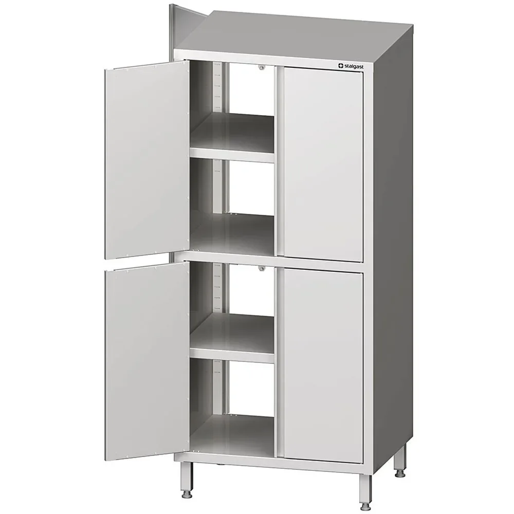 Stalgast Durchreiche-Hochschrank mit Flügeltüren, 800x700x1800 mm, mit zwei Schrankräumen, verschweisst