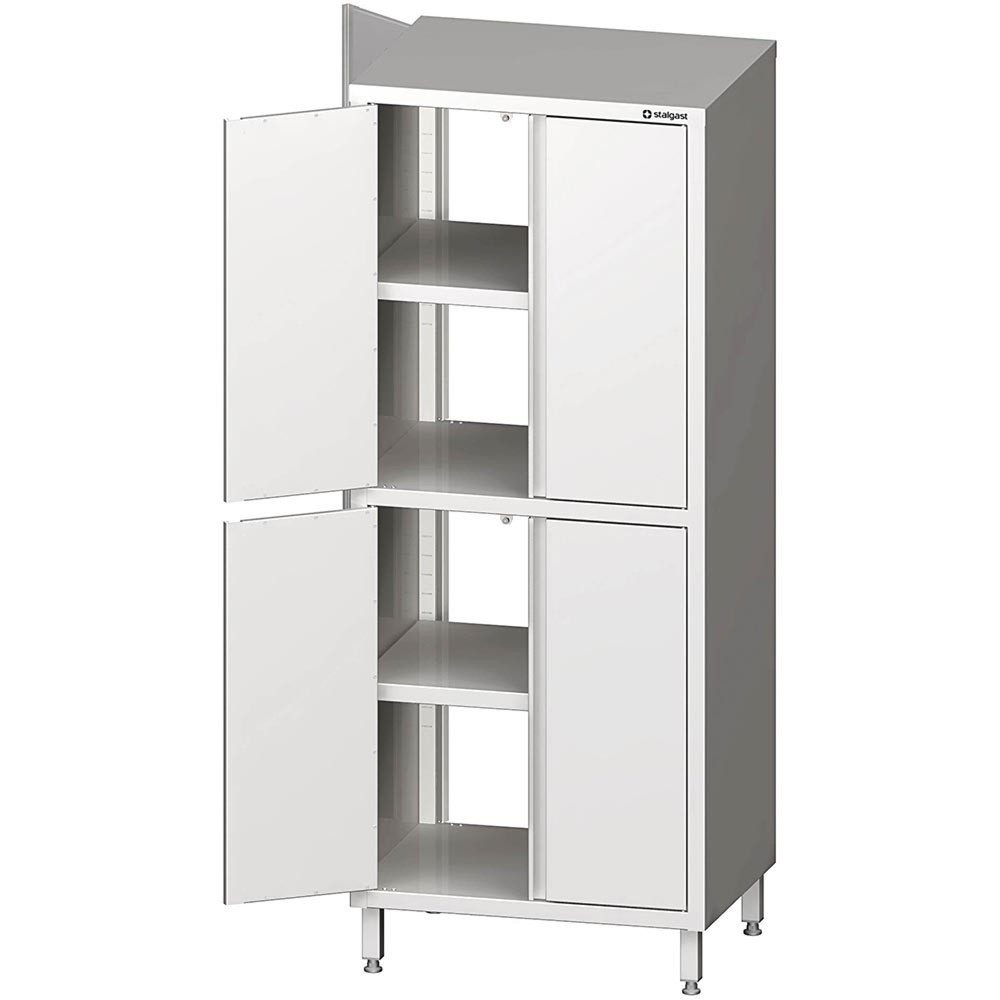 Stalgast Durchreiche-Hochschrank mit Flügeltüren, 800x600x2000 mm, mit zwei Schrankräumen, verschweisst