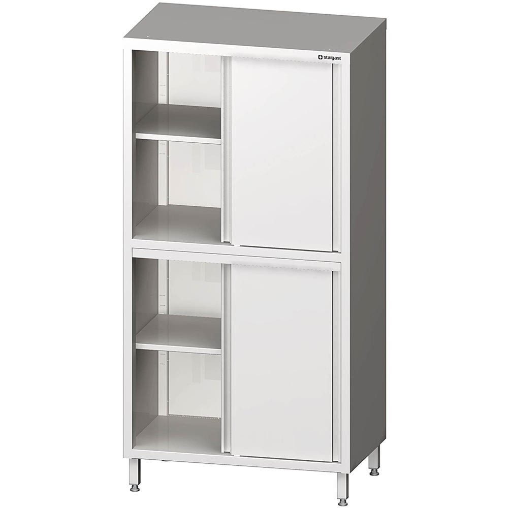 Stalgast Hochschrank mit Schiebetüren, 1000x700x2000 mm, mit zwei Schrankräumen, verschweisst