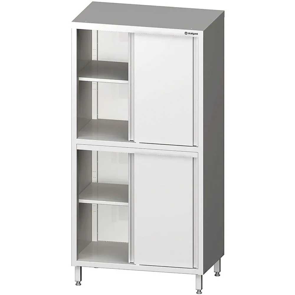 Stalgast Hochschrank mit Schiebetüren, 900x600x2000 mm, mit zwei Schrankräumen, verschweisst