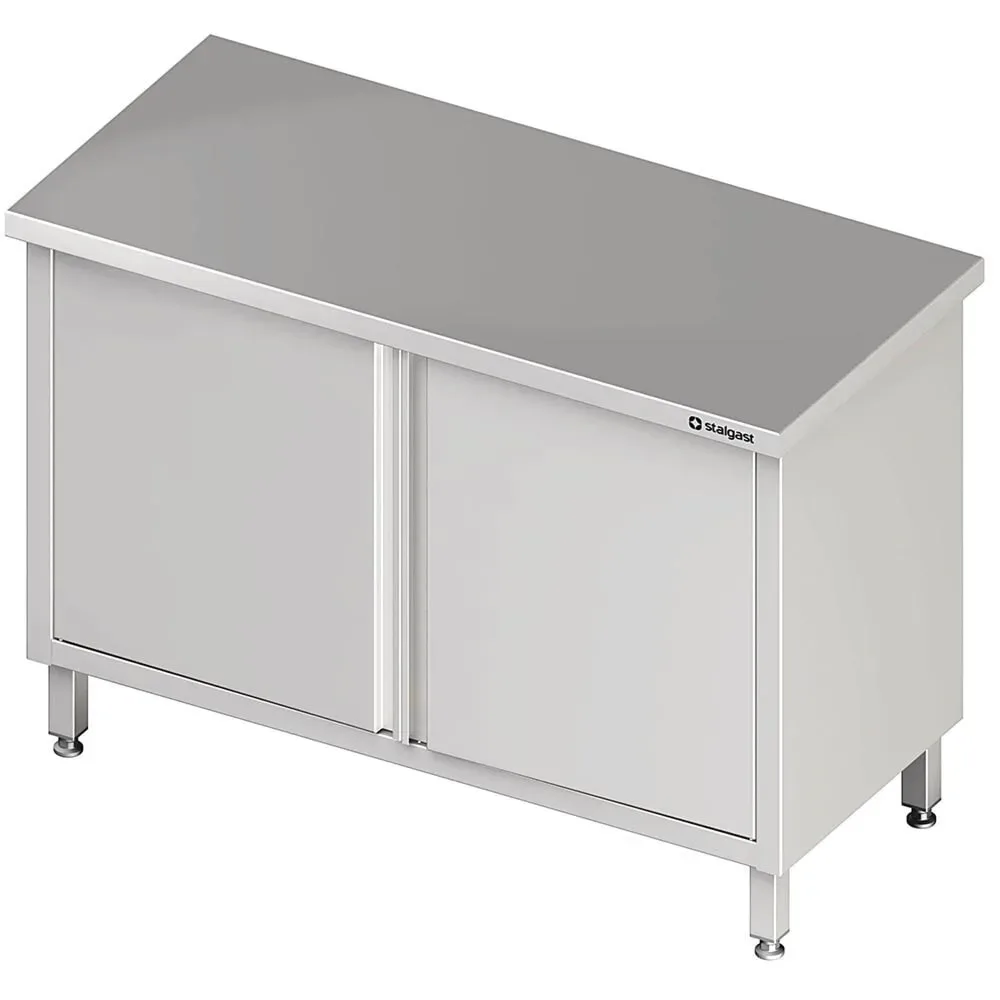Stalgast Durchreicheschrank mit Flügeltüren, 1300x600x850 mm, ohne Aufkantung, verschweisst
