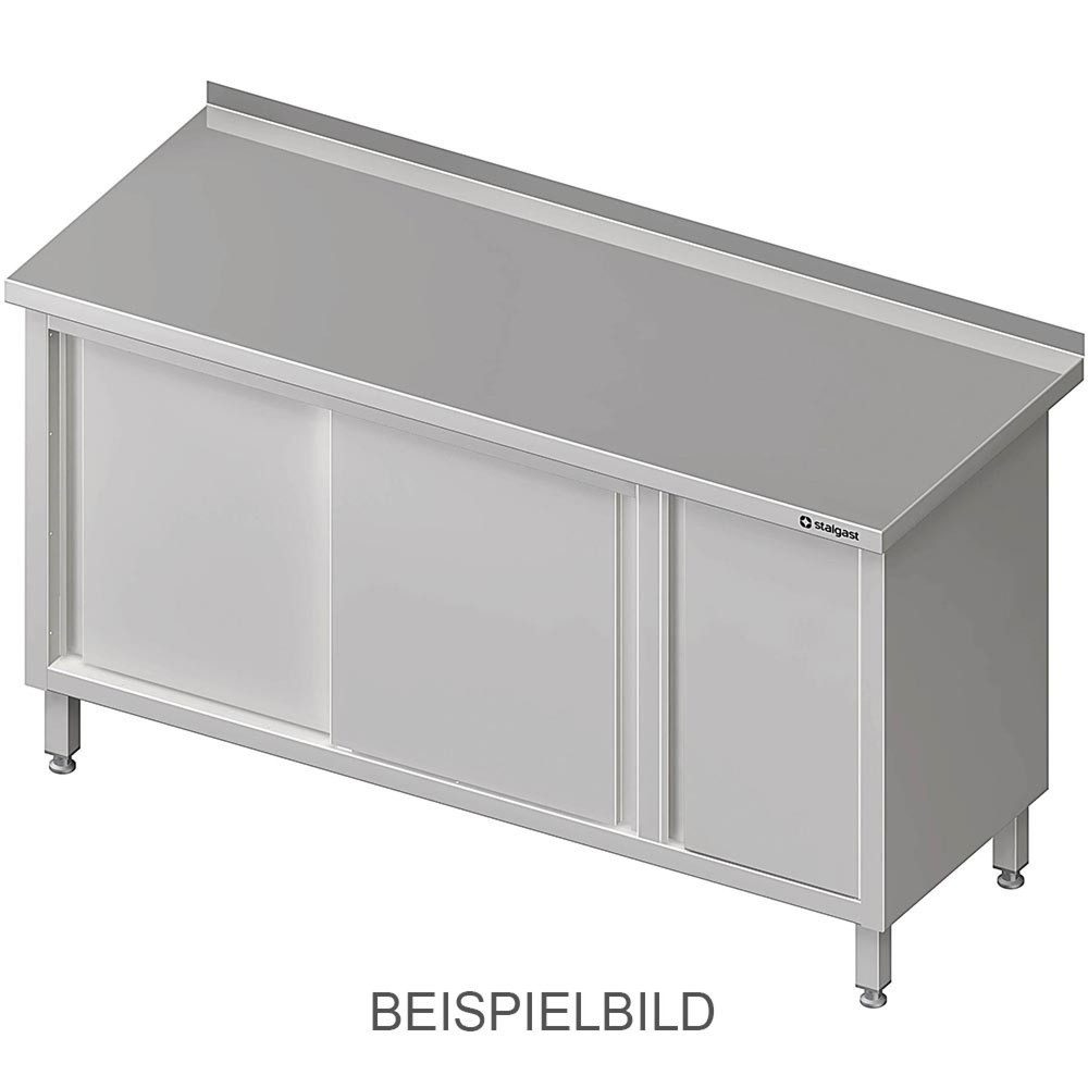 Stalgast Arbeitsschrank mit Schiebetüren, 1900x600x850 mm, mit Flügeltürschrank links, ohne Aufkantung, verschweisst