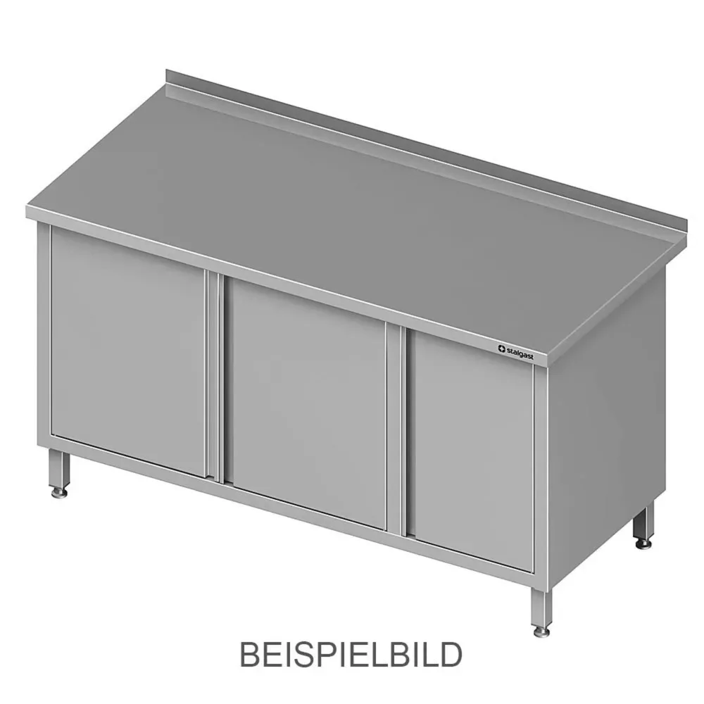Stalgast Arbeitsschrank mit Flügeltüren, 1200x700x850 mm, mit Flügeltürschrank links, ohne Aufkantung, verschweisst