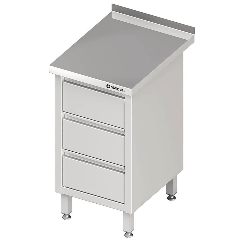 Stalgast Schubladenschrank mit 3 Schubladen, 450x600x850 mm, mit Aufkantung, verschweisst