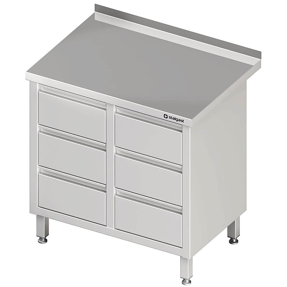 Stalgast Schubladenschrank mit 2x3 Schubladen, 840x700x850 mm, mit Aufkantung, verschweisst