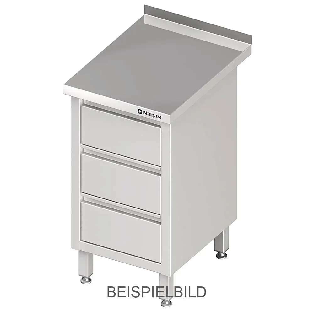 Stalgast Schubladenschrank mit 3 Schubladen, 450x700x850 mm, ohne Aufkantung, verschweisst